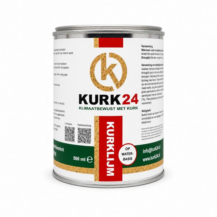 Kurk24 Tweezijdige contactlijm - 0,5L - 2m2, Doe-het-zelf en Verbouw, Overige Doe-het-zelf en Verbouw, Ophalen of Verzenden