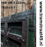 120 jaar oude deur van teakhout met donkergroene verflaag, Ophalen of Verzenden, Nieuw