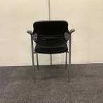vergaderstoel, stapelstoel, zwarte stoffering - chrome poten, Huis en Inrichting, Stoelen, Gebruikt, Zwart, Ophalen of Verzenden