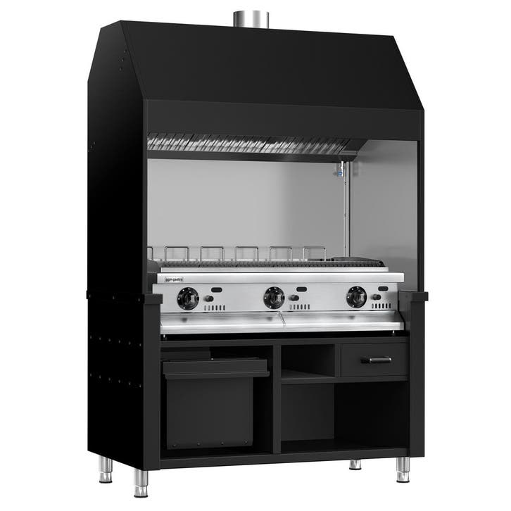 GGM Gastro | Gasbarbecue BERLIN - 21kW - 6 grillroosters - |, Witgoed en Apparatuur, Grillplaten, Verzenden