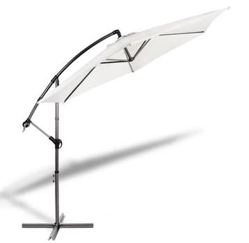 2dekans | Lifa Garden Hangende Parasol Ø 300 cm Crème –, Ophalen of Verzenden, Zo goed als nieuw