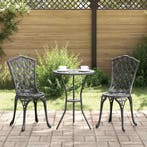 vidaXL Tuin Bistro Set 3 pcs Zwart Aluminium, Tuin en Terras, Tuinsets en Loungesets, Verzenden, Nieuw, Aluminium