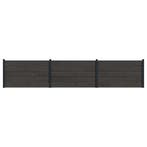 vidaXL Hekpaneel 3 pcs WPC en Aluminium Zwart, Verzenden, Nieuw