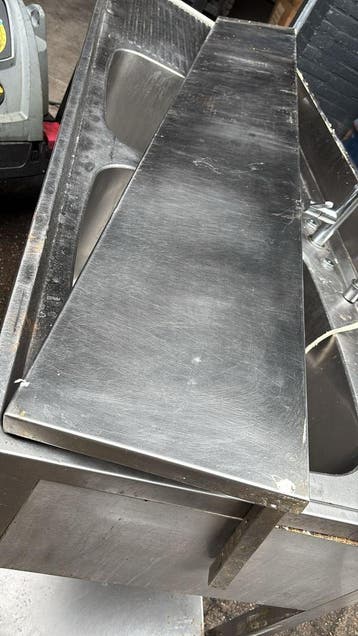 RVS werkblad / wandschap 200x30 bxd cm, Ophalen of Verzenden, Gebruikt