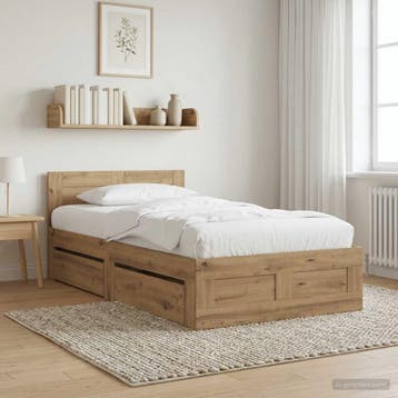 vidaXL Bedframe met lade met opslag 2 st Artisanaal eiken, Verzenden, Nieuw, Bruin, Hout