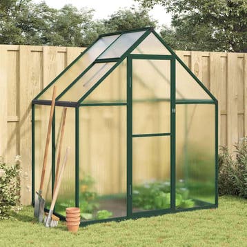 vidaXL Tuinkas met basisframe 169x114x195 cm aluminium groen, Tuin en Terras, Kassen, Verzenden, Nieuw