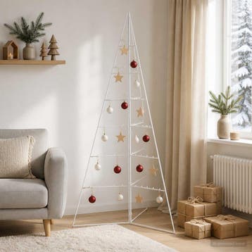 vidaXL Metalen kerstboom KUOPIO 140 cm Staal Wit, Verzenden, Nieuw