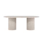 *WOONWINKEL* Ovale Eettafel Met Dikke Beige Poten, Huis en Inrichting, Tafels | Eettafels, Verzenden, Nieuw