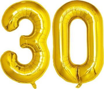 Hoera 30 Jaar folie ballonnen set met sjerp Birthday King go, Verzenden, Nieuw, Versiering, Verjaardag