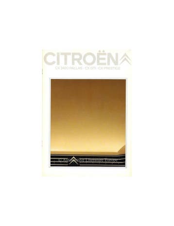 1981 CITROËN CX BROCHURE NEDERLANDS, Nieuw, Author