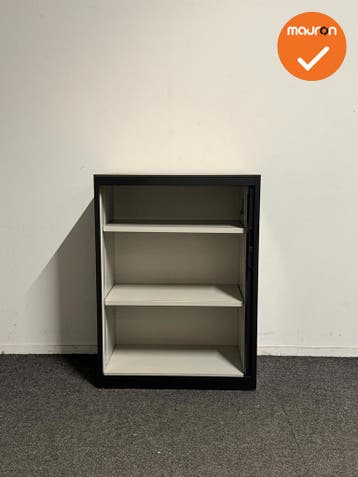 Aspa - Roldeurkast - 109x80x47 cm - Zwart met licht peren bl, Werkplek, Ophalen of Verzenden, Gebruikt, Kast