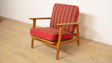 Vintage fauteuil | Eiken | Rugleuning verstelbaar, Ophalen of Verzenden, Nieuw