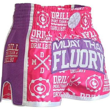Fluory Dames Kickboks Broekje Muay Thai Short Drill Roze, Ophalen of Verzenden, Nieuw