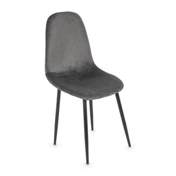 Eetkamerstoel Ivy - velvet grijs - 88x44x53 cm, Verzenden, Nieuw