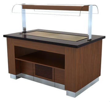 COMBISTEEL GEKOELD BUFFET WENGE 1600  MET RVS GEKOELDE PLAAT, Verzenden, Nieuw in verpakking
