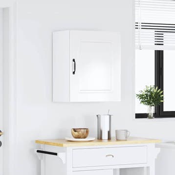 vidaXL Keukenwandkast Kalmar hoogglans wit bewerkt hout, Verzenden, Nieuw, Wit