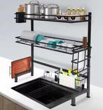 2-Laags Afdruiprek Zwart – Borden en Bestek Over Gootsteen, Verzenden, Nieuw