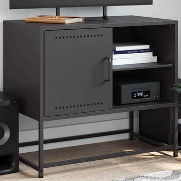 vidaXL Tv-meubel 68x39x60,5 cm staal zwart, Huis en Inrichting, Kasten | Televisiemeubels, Minder dan 50 cm, Verzenden, Nieuw