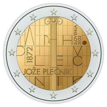Slovenië 2 Euro Jože Plenik 2022, Postzegels en Munten, Munten | Europa | Euromunten, Verzenden