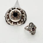 Zonder minimumprijs - 2-delige sieradenset Zilver - Granaat