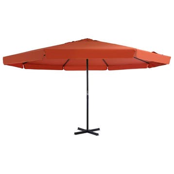 vidaXL Parasol met aluminium paal 500 cm terracottakleurig, Verzenden, Nieuw, Meer dan 4 meter