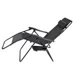 Tuinstoel - Ligstoel Zwart Opvouwbaar (Stoelen), Tuin en Terras, Verzenden, Nieuw
