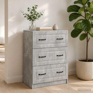 vidaXL Ladenkast Betongrijs 66 x 34,5 x 87 cm Bewerkt hout, Verzenden, Nieuw