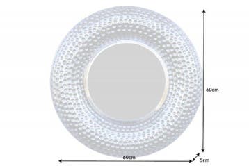 Handgemaakte wandspiegel ORIENT 60cm zilver in gehamerd, Huis en Inrichting, Ophalen of Verzenden, Nieuw