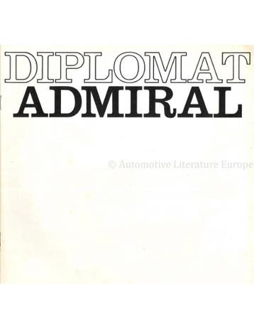 1971 OPEL DIPLOMAT / ADMIRAL BROCHURE NEDERLANDS, Nieuw, Opel, Author