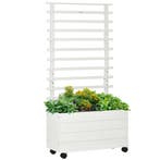 TRUUSK Plantenbak met Klimrek op Wielen - Verhoogd Bloembed, Verzenden