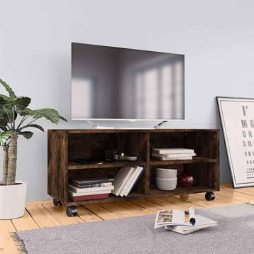 vidaXL Tv-meubel met wieltjes 90x35x35 cm bewerkt hout, Huis en Inrichting, Verzenden, Nieuw, 50 tot 100 cm, Minder dan 100 cm