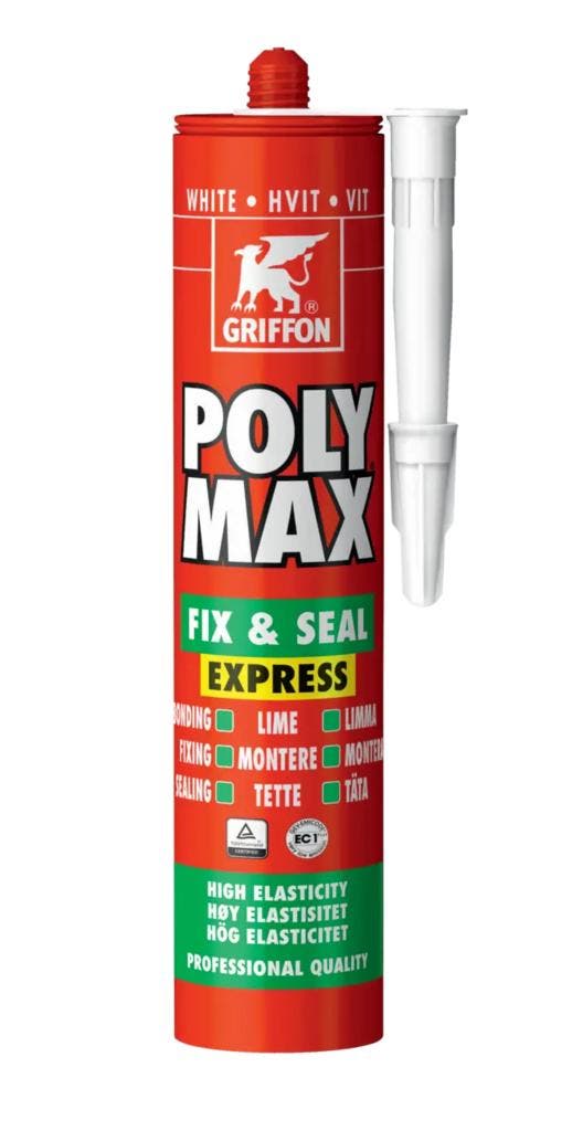 Griffon polymax fix seal express 1 stuk, 425 gr, wit, Doe-het-zelf en Verbouw, Isolatie en Afdichting, Nieuw, Verzenden