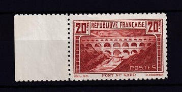 Frankrijk 1930 - Rand van het vel, getand 11, prachtige Pont, Gestempeld