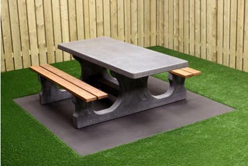 Rockwood® Betonnen Picknickset DeLuxe Antraciet, Tuin en Terras, Picknicktafels, Ophalen of Verzenden, Nieuw, Rechthoekig, Hout