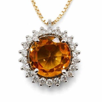 Zonder minimumprijs - Ketting met hanger Zilver - 1.03ct.