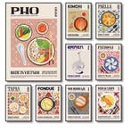 Wereldkeuken Canvas Poster – Eten Muurdecoratie Keuken, Huis en Inrichting, Woonaccessoires | Wanddecoraties, Verzenden, Nieuw
