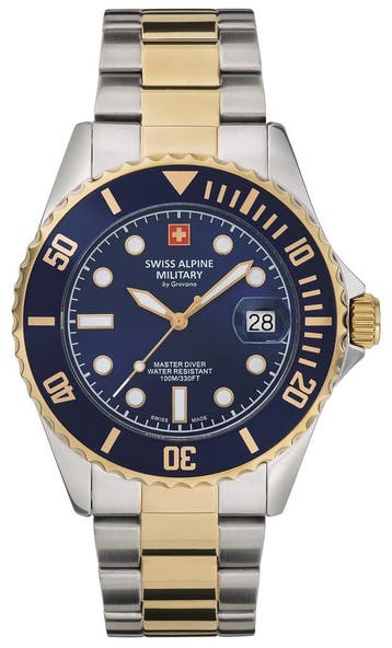 Swiss Alpine Military 7053.1145 Master Diver horloge, Overige merken, Staal, Verzenden, Polshorloge