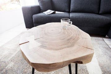 Massief houten bijzettafel GOA 40cm acaciaboomstam, Ophalen of Verzenden, Nieuw