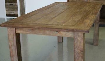 Grote keuze robuuste teak tafels voordelig bij Indoteak, Nieuw, Teakhout, Landelijk