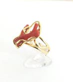 Zonder minimumprijs - Ring Zilver Bloedkoraal, Nieuw