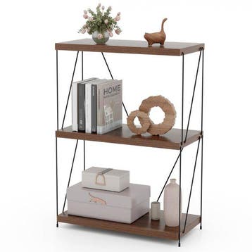 Boekenkast - Boekenrek - Wandkast - 61x30x85 cm - Bruin - CO, Verzenden, Zo goed als nieuw