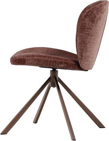 WOOOD Femke Eetkamerstoelen - Chenille Stof - Bruin- Set, Verzenden, Nieuw