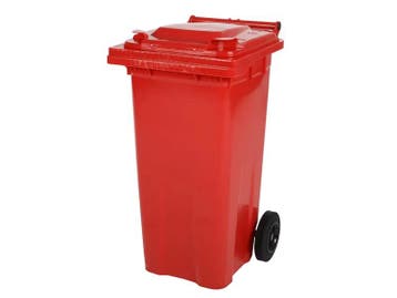 2-wiel kunststof afvalcontainer - 120 liter - rood, Ophalen of Verzenden