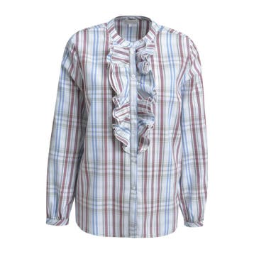 Milano Italy • geruite blouse vino print • 36, Verzenden, Maat 36 (S), Rood, Milano Italy