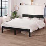 vidaXL Bedframe massief grenenhout zwart 120x200 cm, Verzenden, Zwart, Nieuw, Twijfelaar