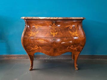 Commode - Hout, Brons, Marmer