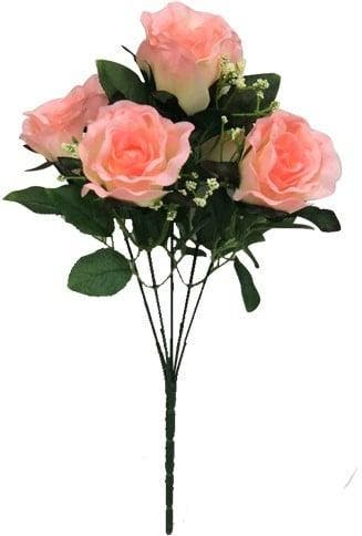 Zijden Rozen Sweety Rose met Gips 5 knoppen Boeket 31 cm, Ophalen of Verzenden, Nieuw