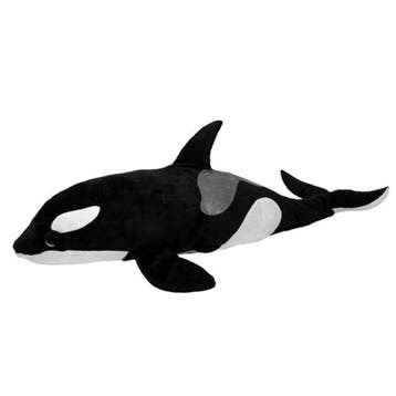 Nature Planet orka knuffel - pluche - zwart/wit - 90 cm, Verzenden, Nieuw