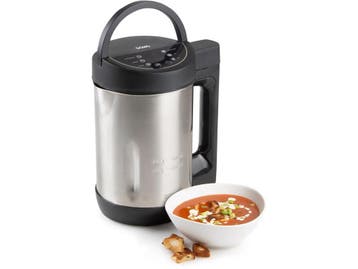 DOMO DO1144BL - Soepmaker - 1,6L - 6 Programmas - RVS/Zwart, Verzenden, Zo goed als nieuw