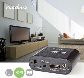 Nedis HDMI-Converter - HDMI Input - Scart Female - 1-weg - 4, Audio, Tv en Foto, Audiokabels en Televisiekabels, Verzenden, Zo goed als nieuw